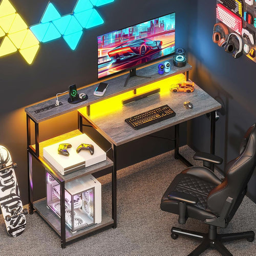 48 Inch Desk With Led Lights For Gaming Setup Ergonomic